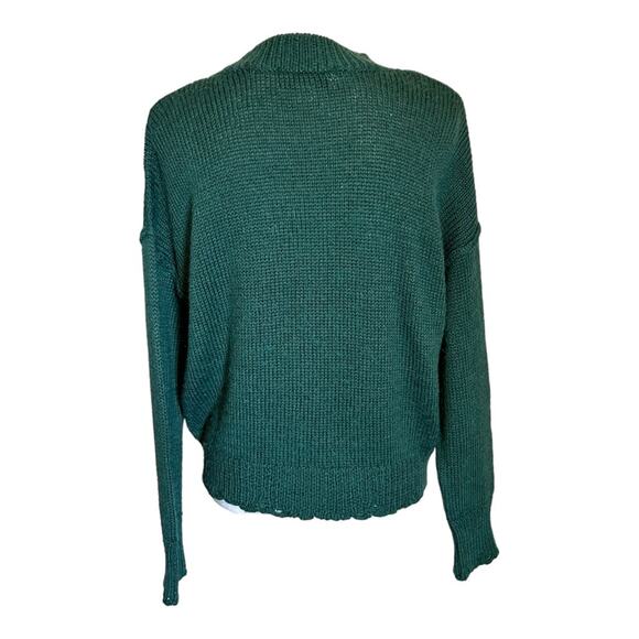Wildfox Living Legend Distressed Green Sequin Sweater Small - Picture 4 of 9